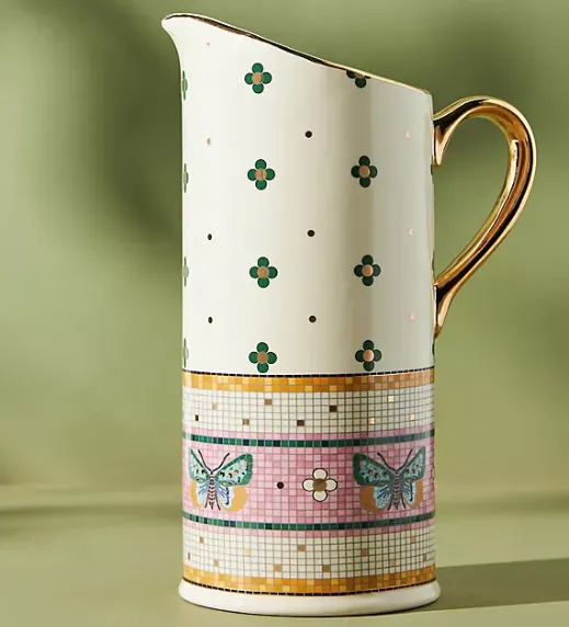 Bistro Tile Stoneware Pitcher